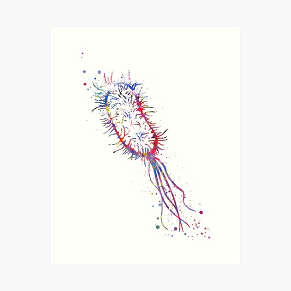 Item preview, Listeria monocytogenes, listeria watercolor, bacteriophage virus designed and sold by Rosaliartbook.