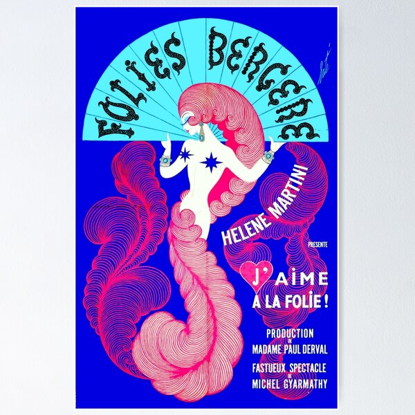 Artikel-Vorschau von HELENE MARTINI; Vintage Folies Bergere Print, designt und verkauft von posterbobs.