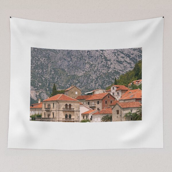 Item preview, old stone houses famous tourist destination Perast Montenegro designed and sold by goceris.