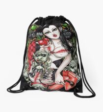 snow white Drawstring Bag