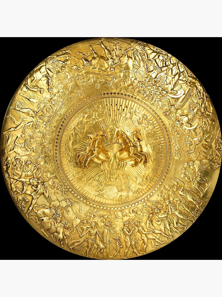 Gold Shield Of Achilles Ancient Gold Masterpiece Art Board Print By Bazyartass Redbubble