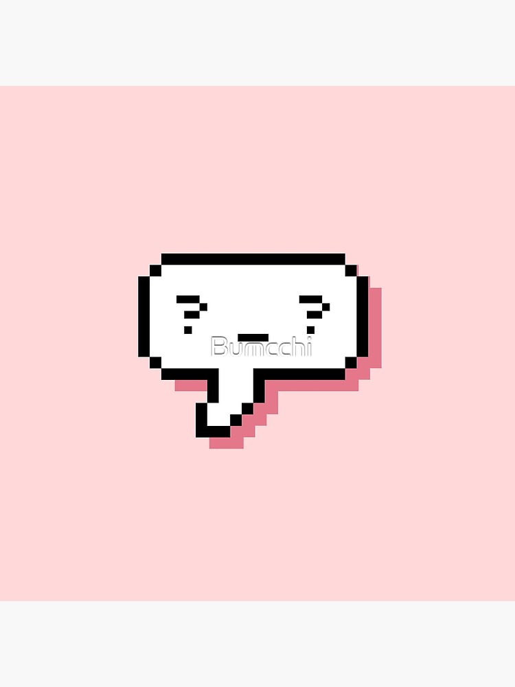 Confused Kaomoji - Pixel Speech Bubble - (Pink) by Bumcchi