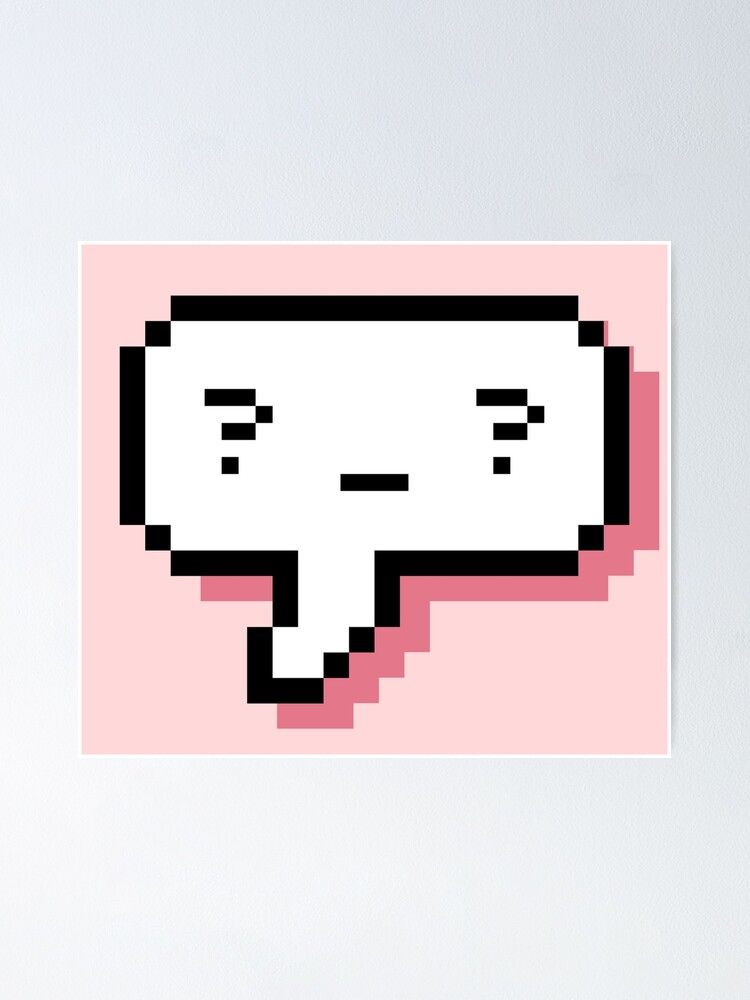 Alternate view of Confused Kaomoji - Pixel Speech Bubble - (Pink) Poster