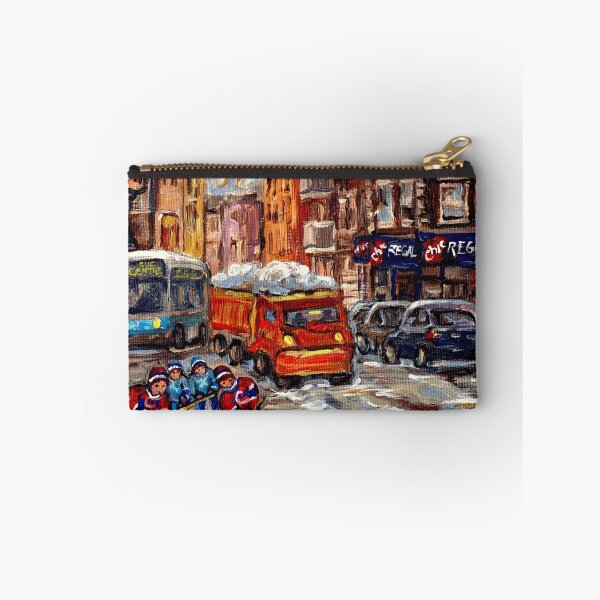 Item preview, HOCKEY ART TRAFFIC NEAR CHARLEVOIX METRO POINTE ST. CHARLES MONTREAL WINTER STREET SCENE  designed and sold by Carole  Spandau.