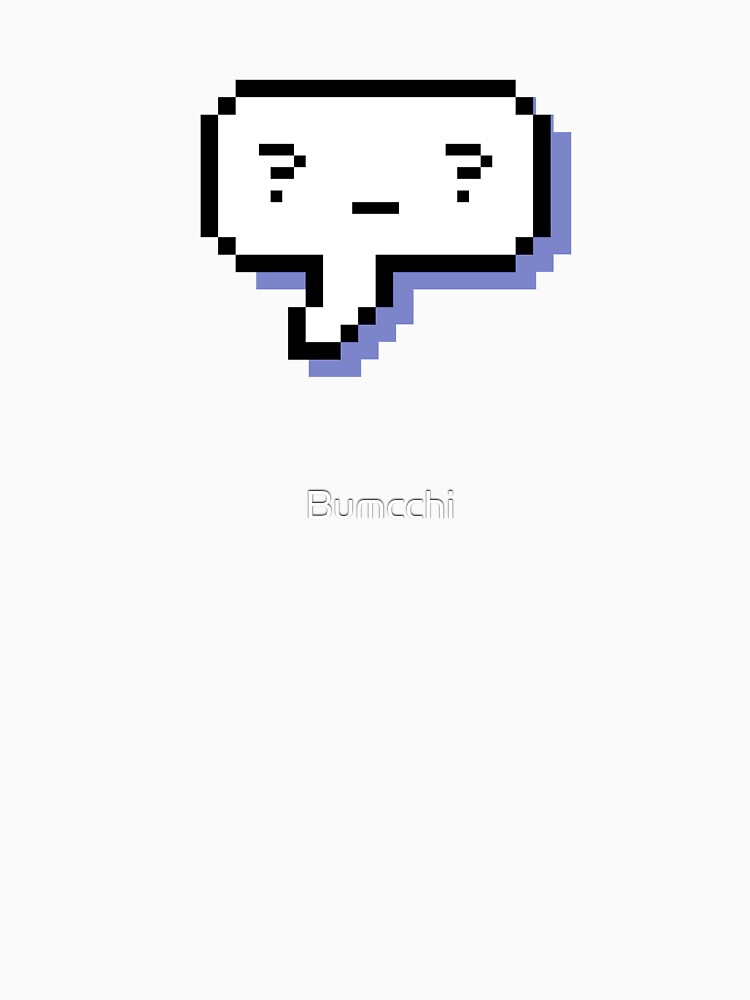 Confused Kaomoji - Pixel Speech Bubble - (Blue) by Bumcchi