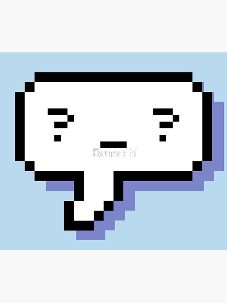 Confused Kaomoji - Pixel Speech Bubble - (Blue) by Bumcchi