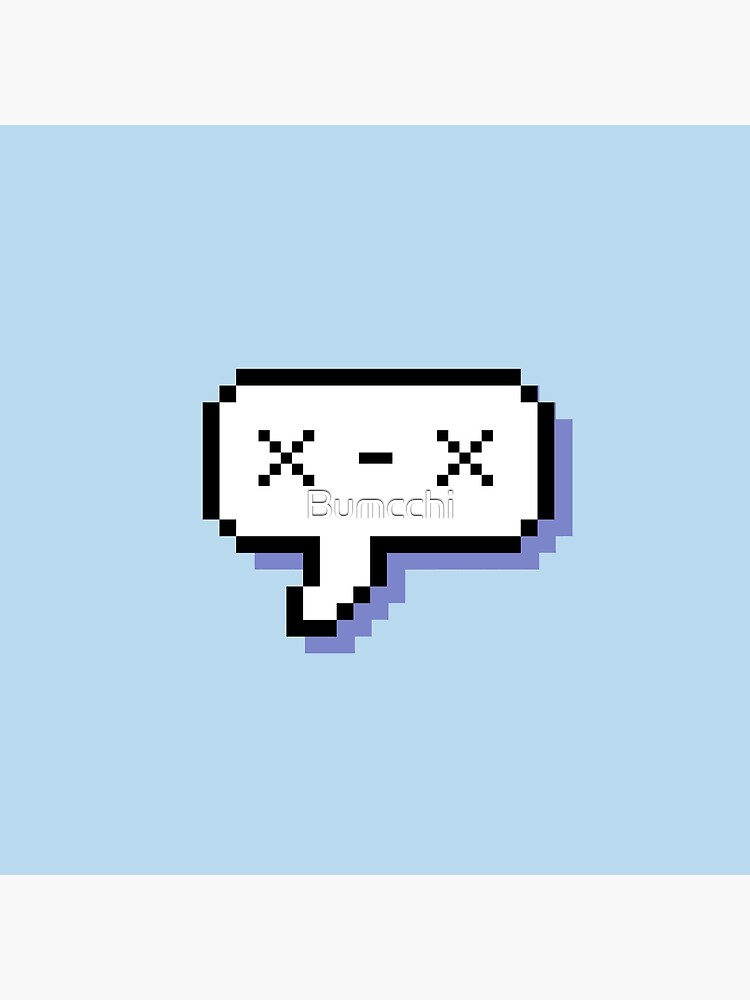 Dead Kaomoji - Pixel Speech Bubble - (Blue) by Bumcchi