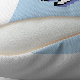 Alternate view of Dead Kaomoji - Pixel Speech Bubble - (Blue) Throw Pillow