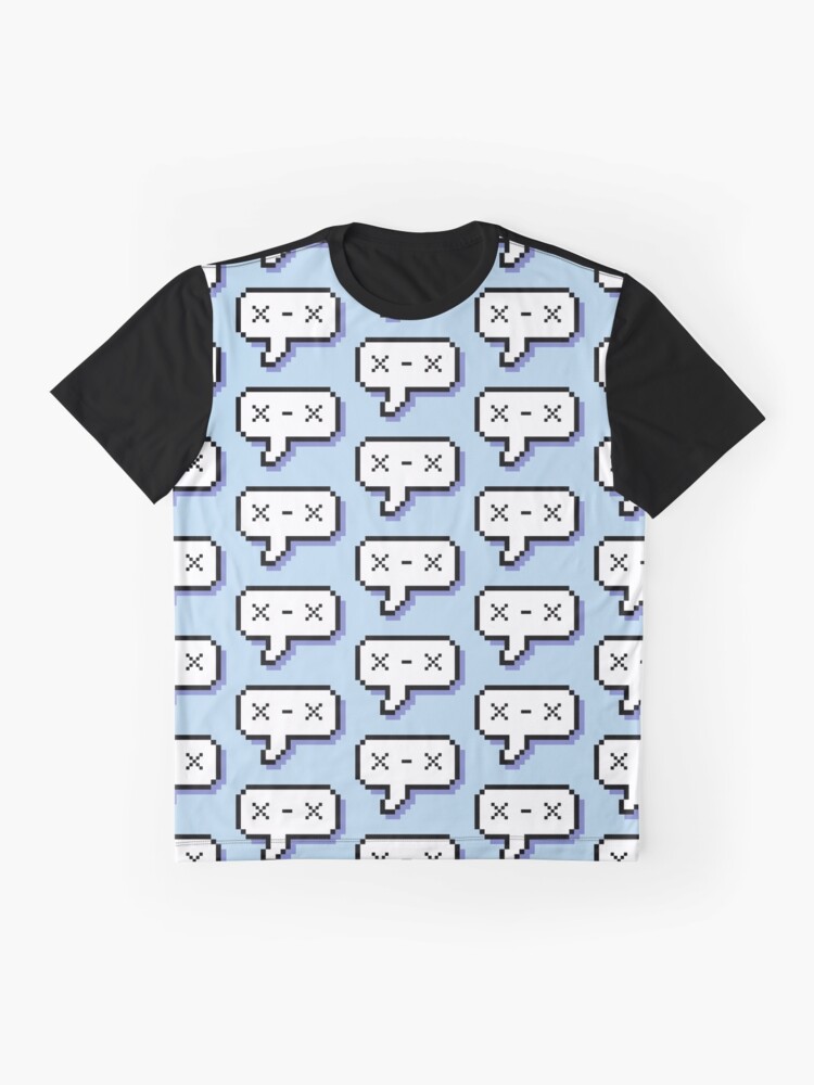 Alternate view of Dead Kaomoji - Pixel Speech Bubble - (Blue) Graphic T-Shirt