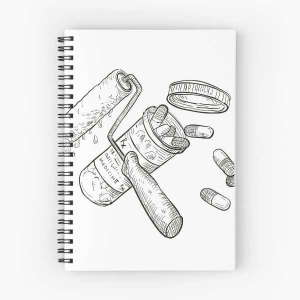 Item preview, Paint Roller Medicine Pill Bottle Drawing Black and White designed and sold by patrimonio.