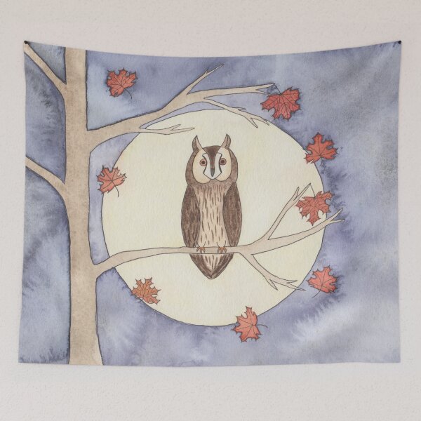 Item preview, Long-Eared Owl Watercolor designed and sold by Apothekori.