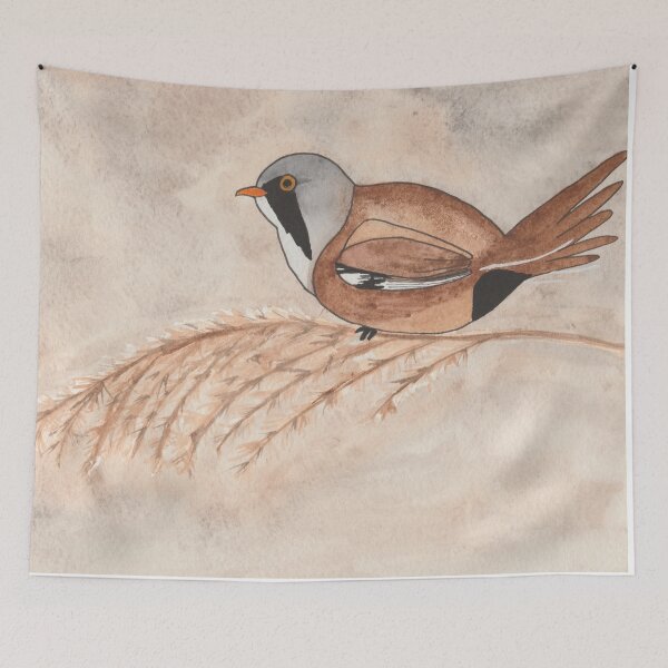Item preview, Bearded Reedling Watercolor designed and sold by Apothekori.