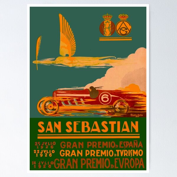 Item preview, SAN SEBASTIAN : Vintage 1917 Grand Prix Auto Racing Print designed and sold by posterbobs.