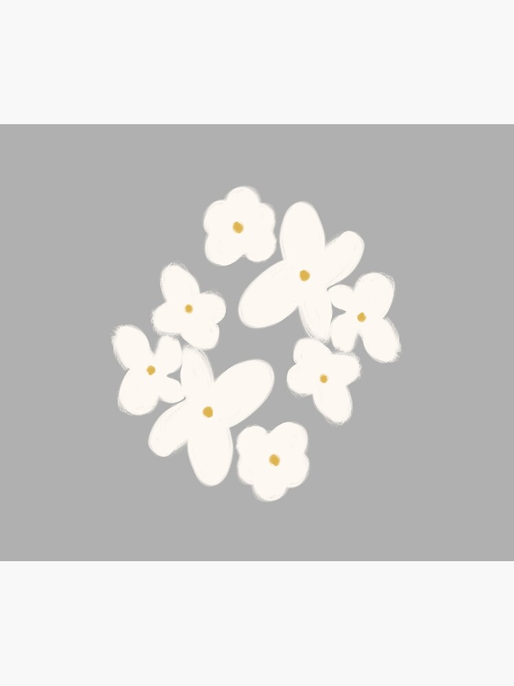 Painted Blooms in Pale Blush Pink on Solid Grey. Cheerful. Floral. Minimalist. by kierkegaard