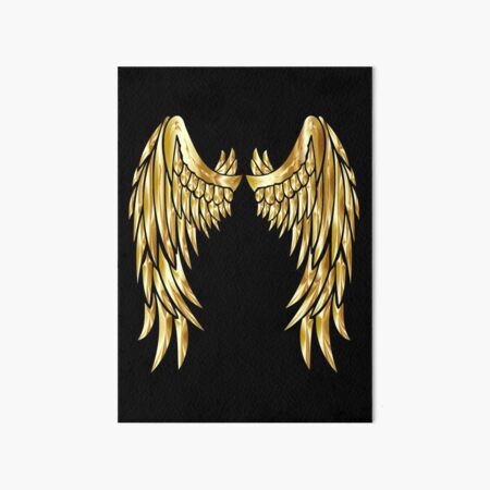 Gold Flecks Black Angel Wings print by Pineapple Licensing