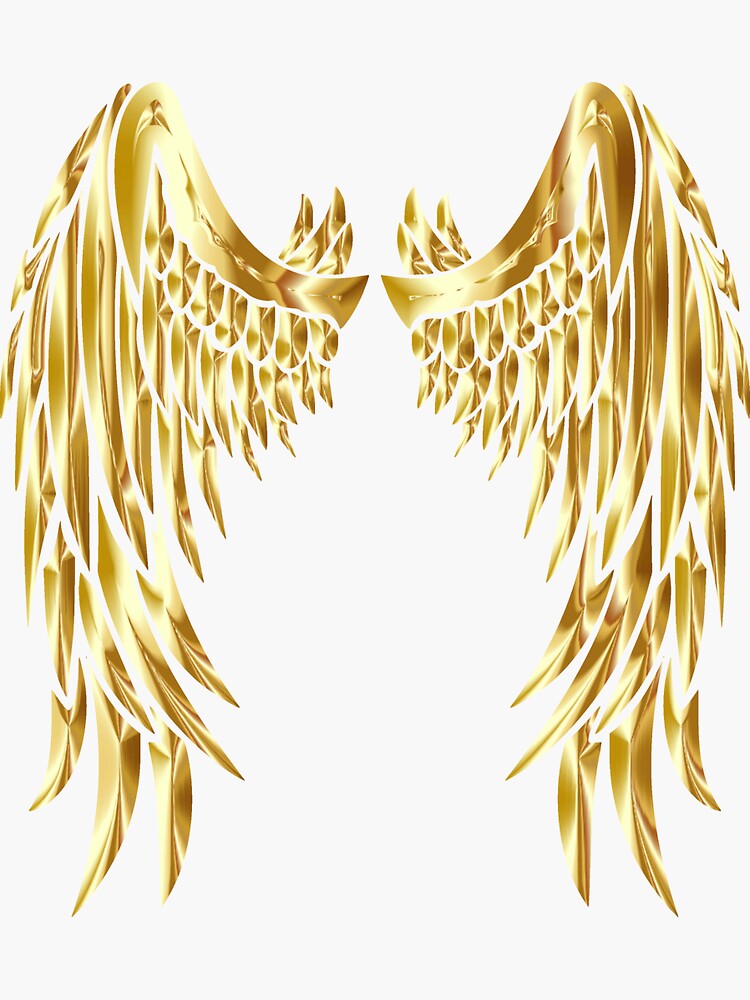 Gold Angel Wings Sticker for Sale by Wannabe Art