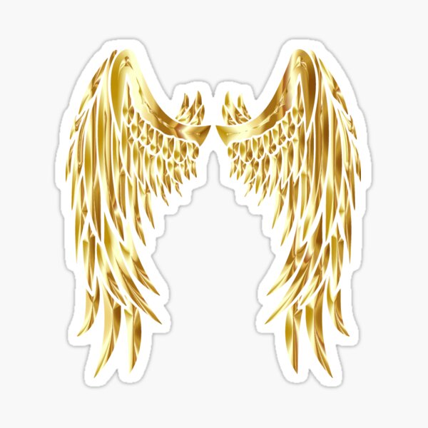 Gold Angel Wings Sticker for Sale by Wannabe Art