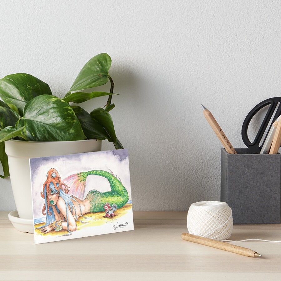 "HE DID IT" - Mermaid and Friends Art Board Print