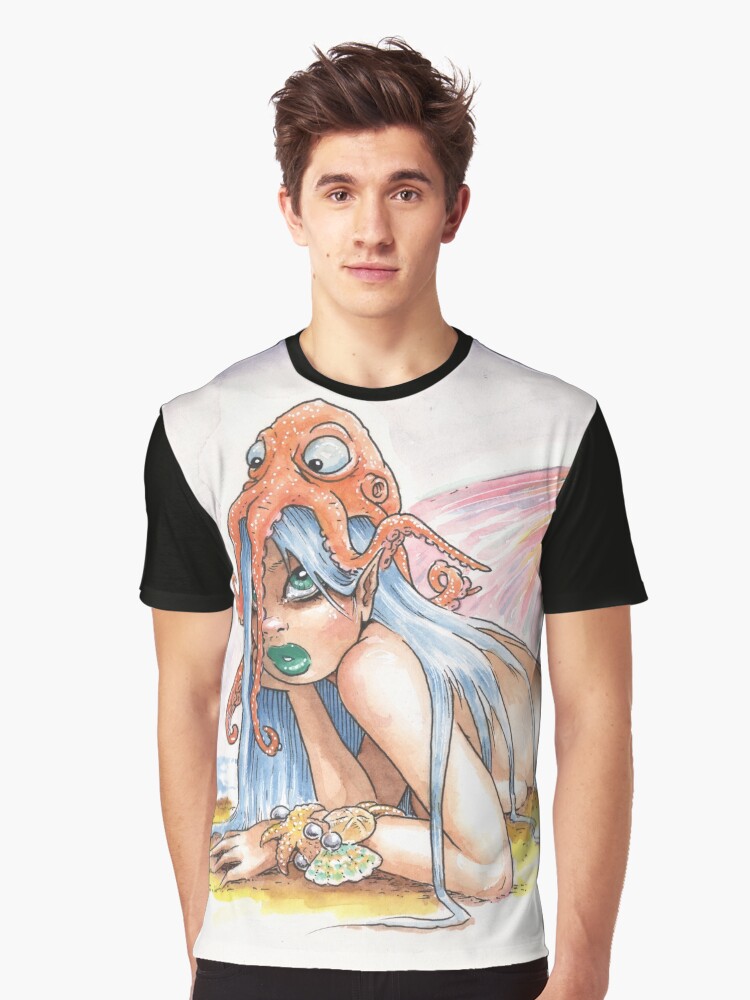 Thumbnail 1 of 5, Graphic T-Shirt, "HE DID IT" - Mermaid and Friends designed and sold by gWebberArts.