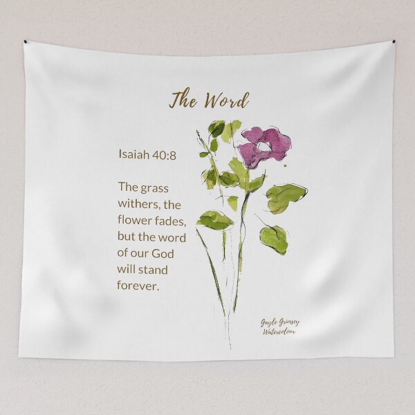 Item preview, The Word of God Stands Forever - Isaiah 40:8 Watercolor designed and sold by MadebyDesign.