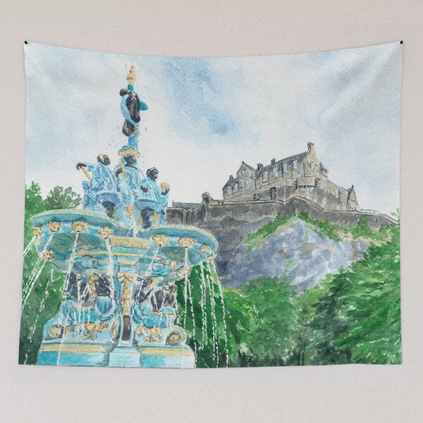 Item preview, Ross Fountain in Bloom - Watercolour Painting designed and sold by KitsuraBlooms.