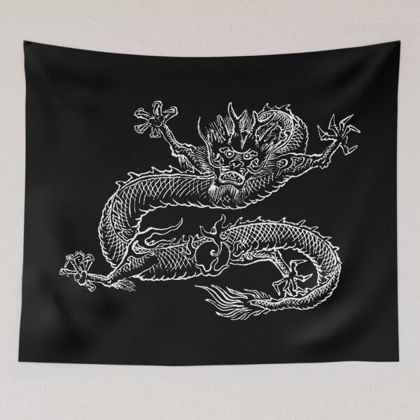 Item preview, Oriental Dragon Drawing (Black) Old Antique Illustration  designed and sold by freshlypeeled.