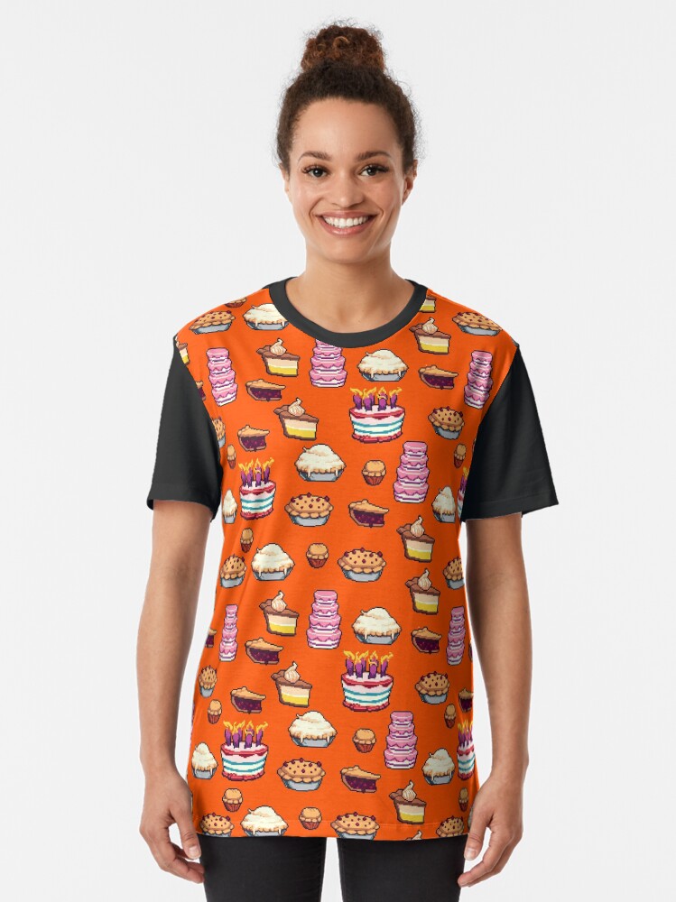 Alternate view of Pastry Pixel Pattern Graphic T-Shirt
