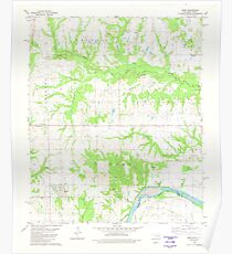USGS TOPO Map Texas OK Kemp 706139 1980 24000 Poster