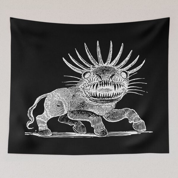 Item preview, Horn Beast Drawing (Black) Old Antique Illustration designed and sold by freshlypeeled.