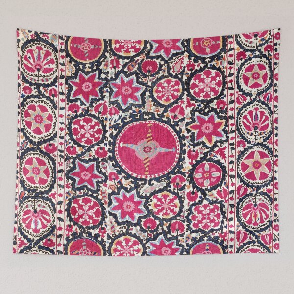 Item preview, Ura Tube Suzani Northeast Uzbekistan Embroidery Print designed and sold by Vicky Brago-Mitchell®.