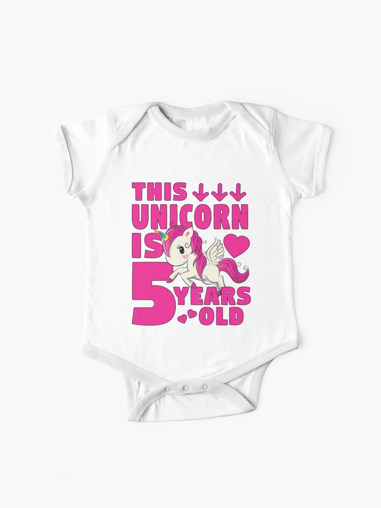 Body para bebé for Sale con «Camisa de cumpleaños de unicornio Regalo fiesta de niña de 5 años» de amos20111 | Redbubble
