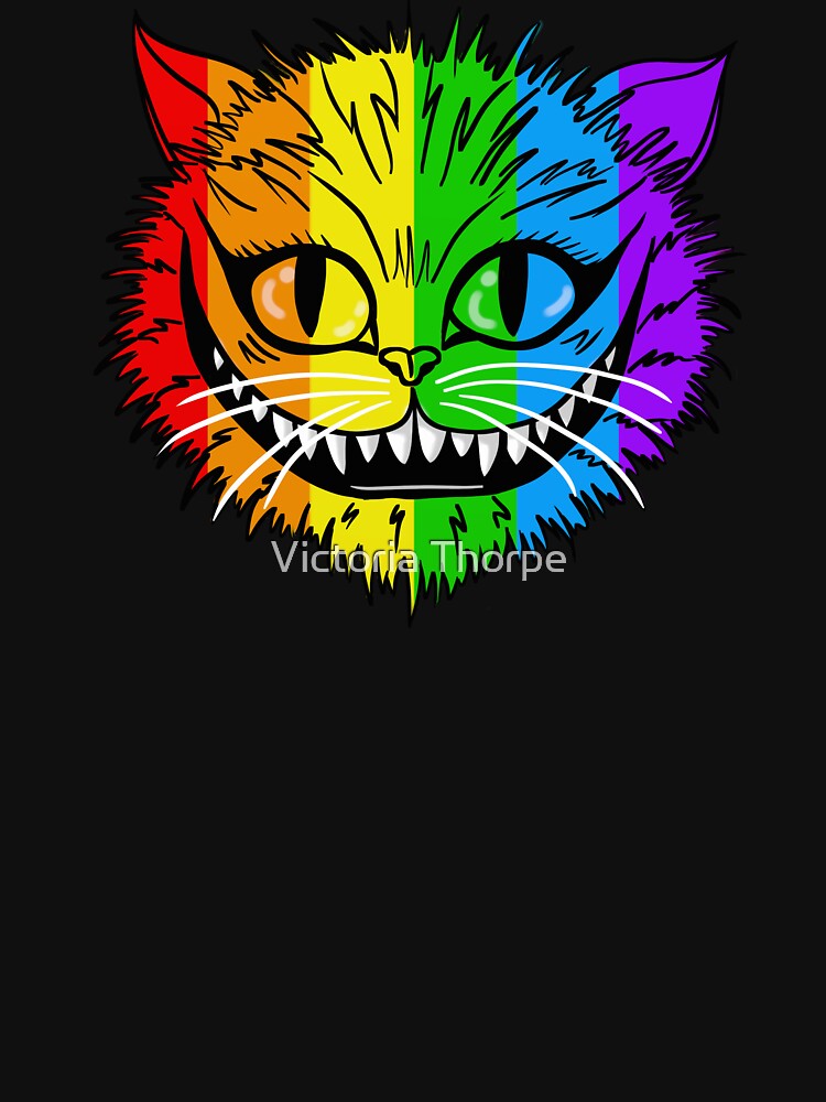 "Rainbow Cheshire Cat" Tshirt for Sale by VictoriaThorpe Redbubble