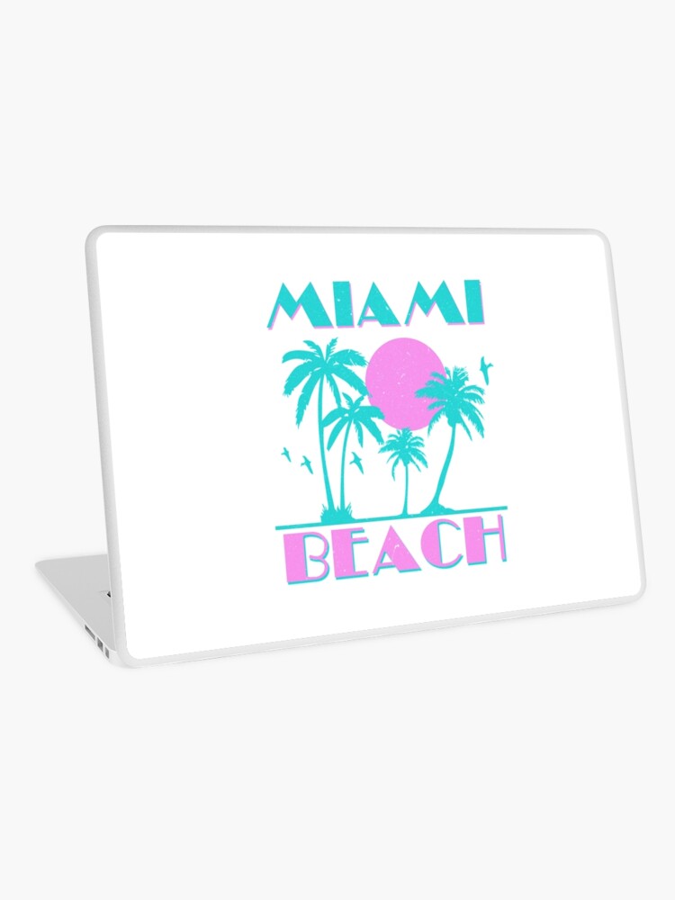 Retro Miami Beach 70s 80s Style Vintage Men Women | Laptop Skin