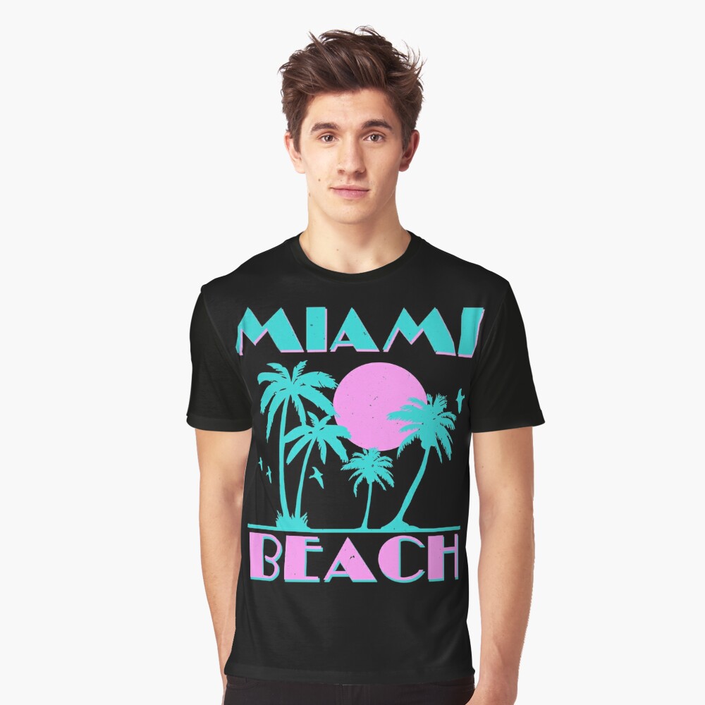 Retro Miami Beach 70er Jahre 80er Jahre Stil Vintage Manner Frauen T Shirt Von Unicornthreadz Redbubble
