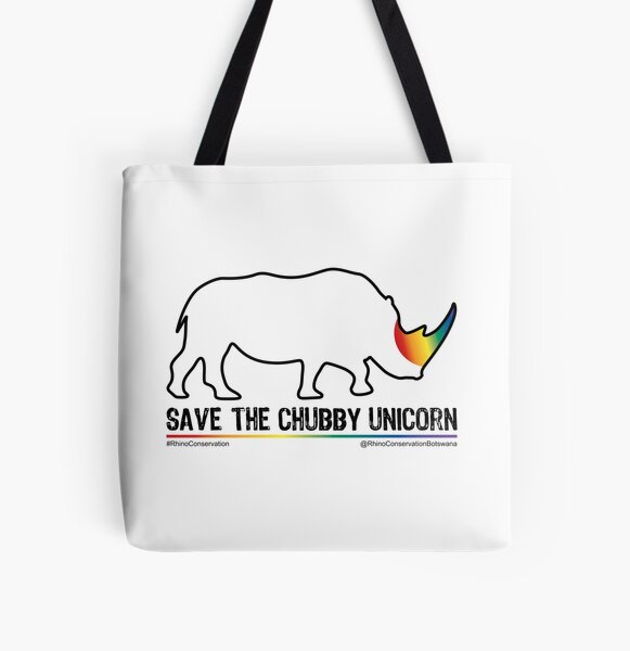 Save The Chubby Unicorn Rainbow Horn All Over Print Tote Bag