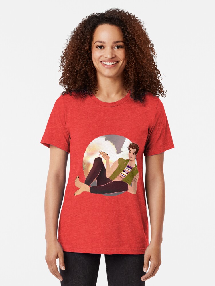 Alternate view of Klaus but he can float Tri-blend T-Shirt