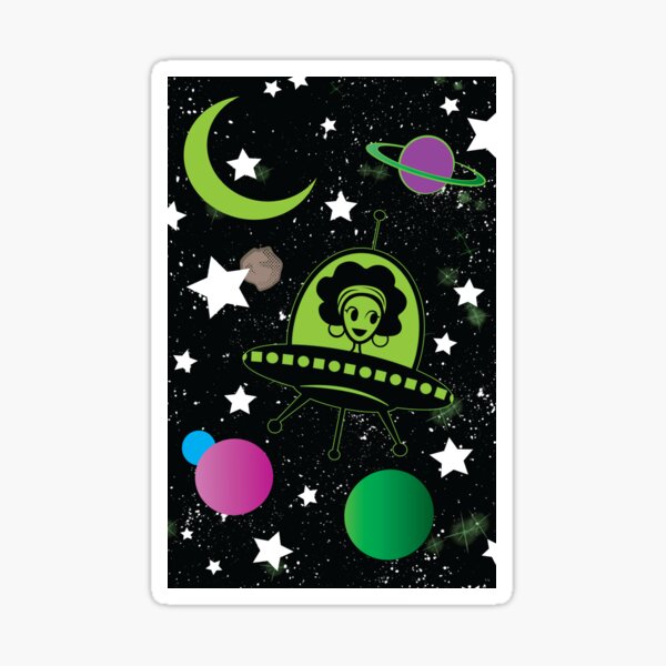 Afro Alien Sticker