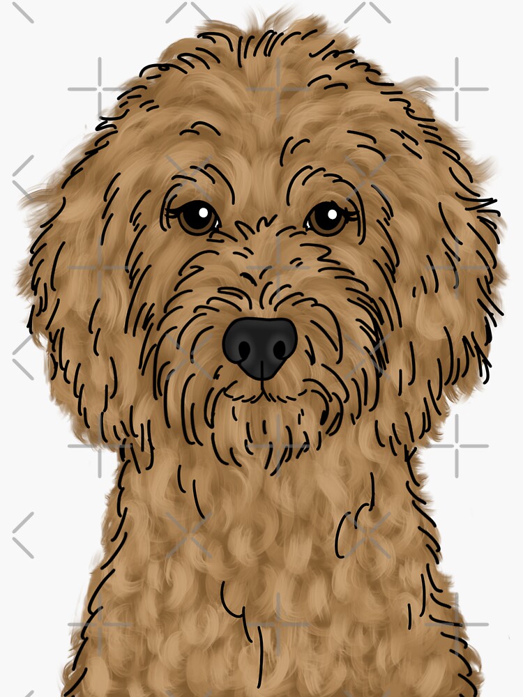 Thumbnail 3 of 3, Sticker, Goldendoodle designed and sold by ktscanvases.