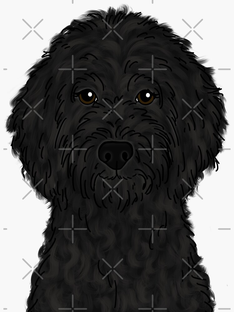 "Black Goldendoodle " Sticker by ktscanvases Redbubble