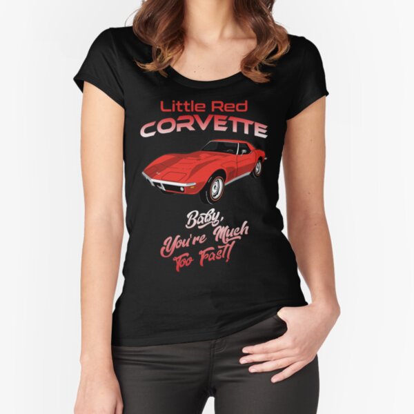 Pequeña corbeta roja Camiseta entallada de cuello ancho