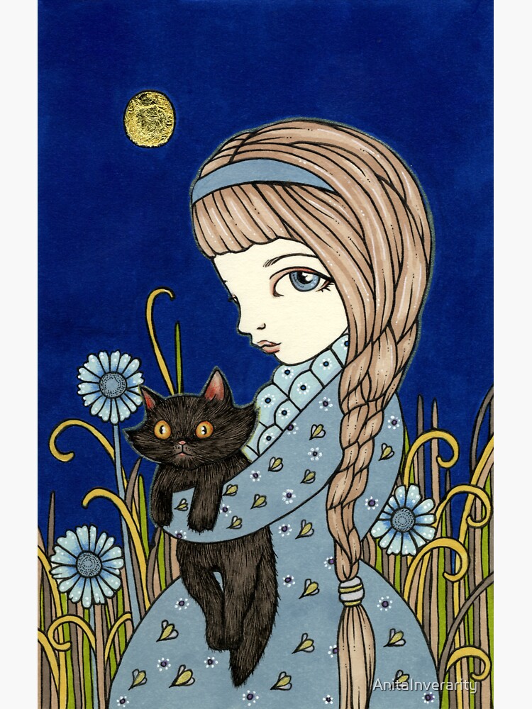 Thumbnail 3 of 3, Sticker, A Little Black Kitten designed and sold by AnitaInverarity.
