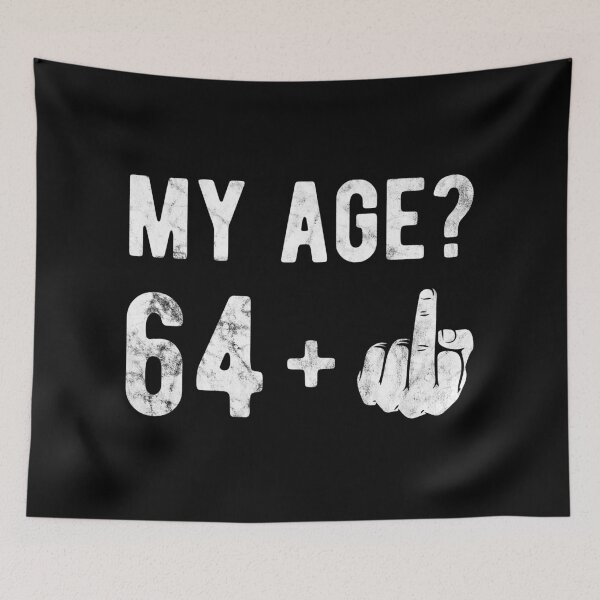 Item preview, My Age Finger 64  Birthday Gift Idea designed and sold by haselshirt.