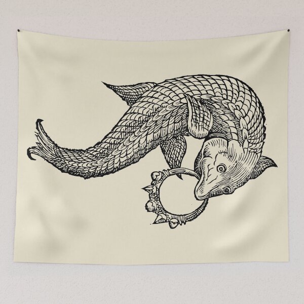 Item preview, Ring-Bearer Fish Antique Drawing | Old-Style Illustration designed and sold by freshlypeeled.