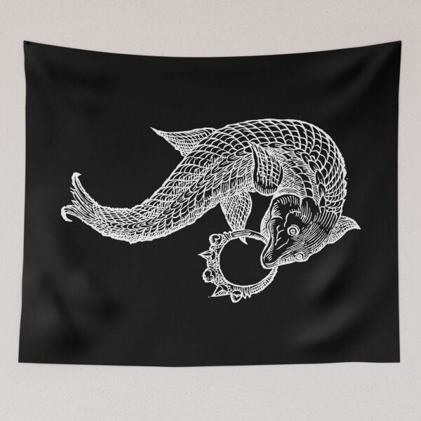 Item preview, Ring-Bearer Fish Drawing (Black) Old Antique Illustration designed and sold by freshlypeeled.
