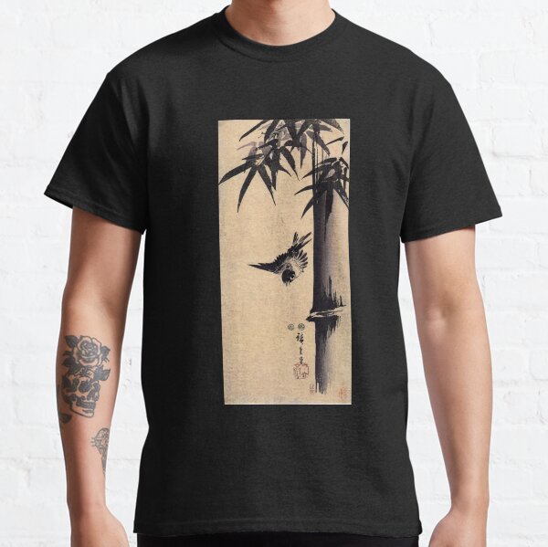 Sparrow and Bamboo 2 by Utagawa Hiroshige (Reproduction) Classic T-Shirt