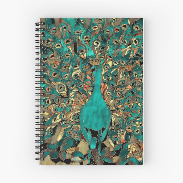 Artikelvorschau, Aqua und Goldpfau-Buntglas entworfen und verkauft von Sasha Art Gallery.
