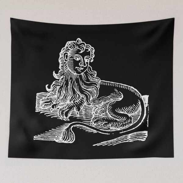 Item preview, Lazy Lion Man Drawing (Black) Old Antique Illustration designed and sold by freshlypeeled.