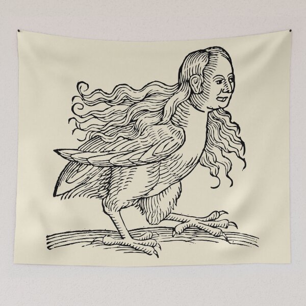 Item preview, Sparrow Woman Antique Drawing | Old-Style Illustration designed and sold by freshlypeeled.