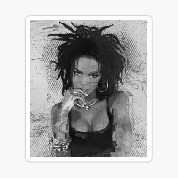 Aperçu de l'œuvre magie vibes Lauryn Hill - noir et blanc - Peinture numérique par Iona Art Digital créée et vendue par IonaArtDigital.