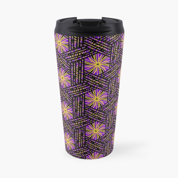 Purple Haze Abstract Floral Fireworks Design Travel Coffee Mug